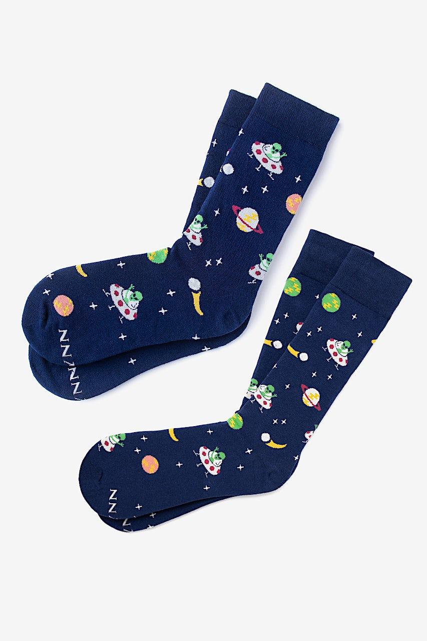 alynn We Come in Peace Navy Blue His & Hers Socks