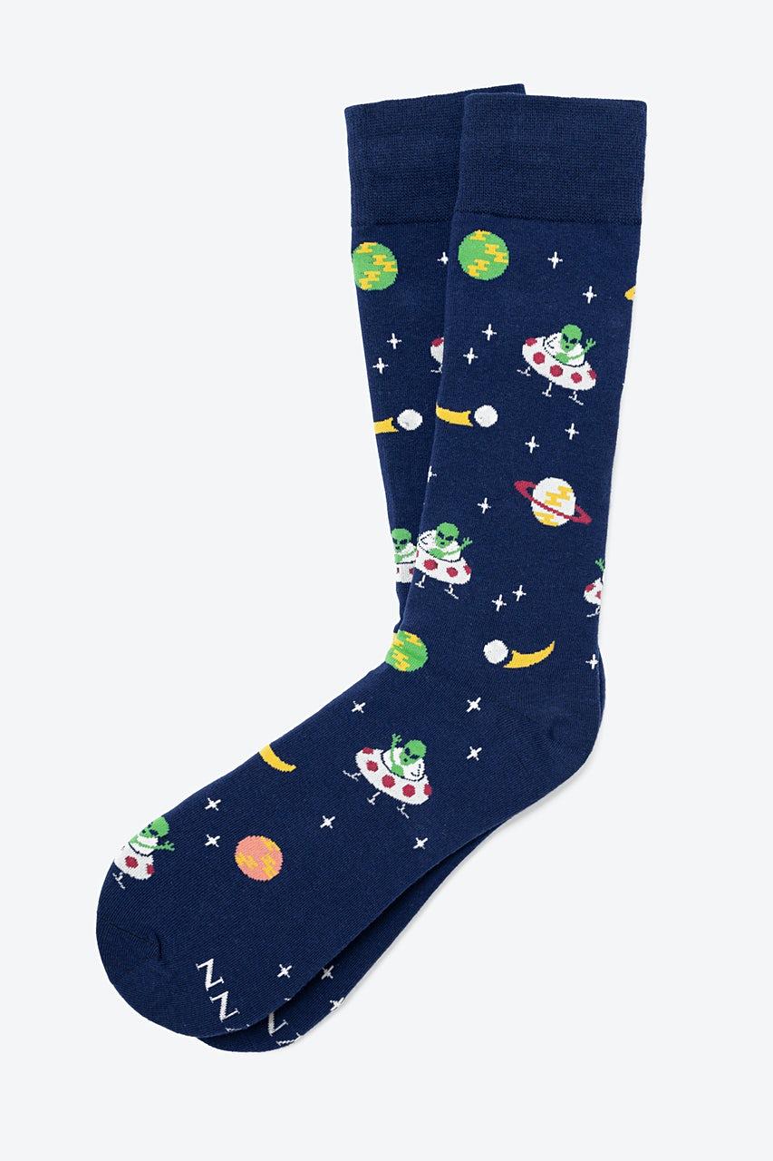 alynn We Come in Peace Navy Blue Sock