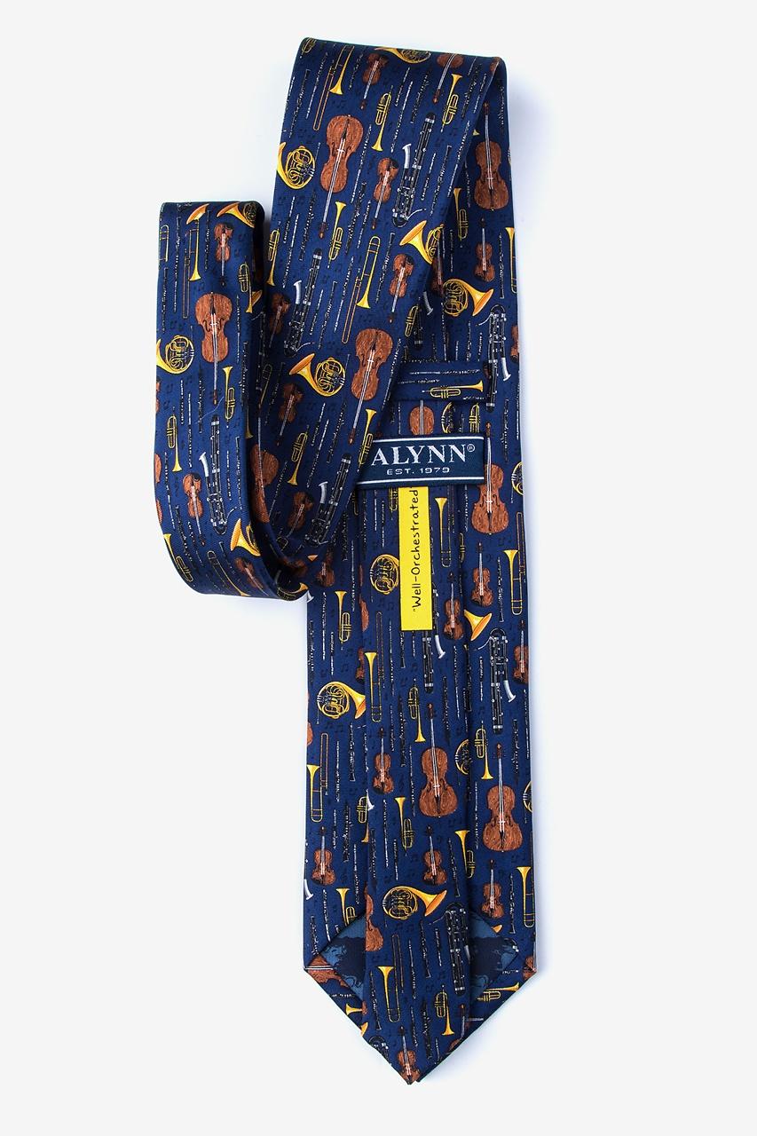 Alynn Well Orchestrated Navy Blue 100% Silk Tie