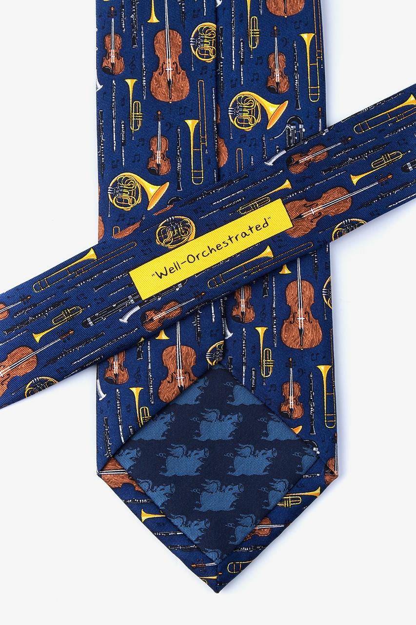 Alynn Well Orchestrated Navy Blue 100% Silk Tie
