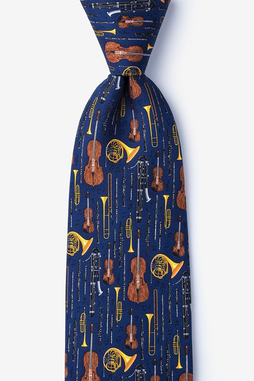 alynn Well Orchestrated Navy Blue 100% silk Tie