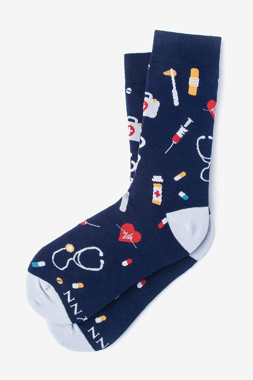 alynn What's Up Doc? Navy Blue Women's Sock