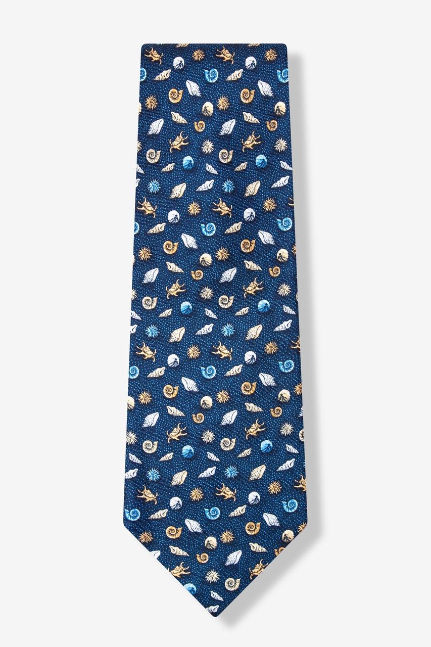 Alynn What The Shell? Navy Blue 100% Silk Tie