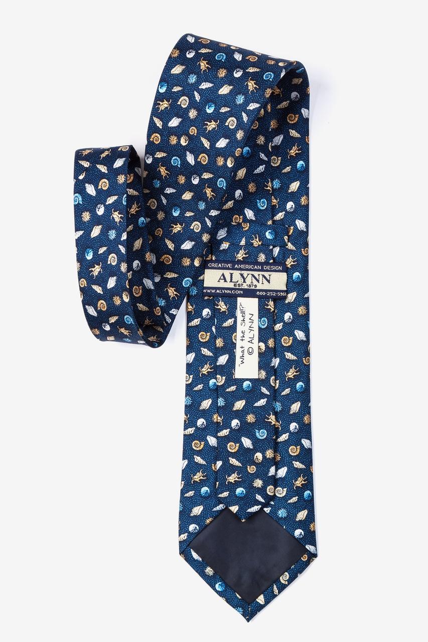 Alynn What The Shell? Navy Blue 100% Silk Tie