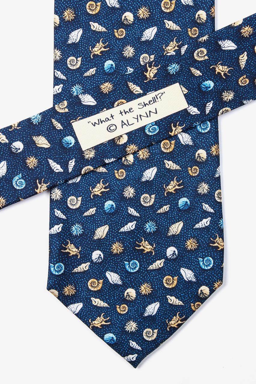 Alynn What The Shell? Navy Blue 100% Silk Tie