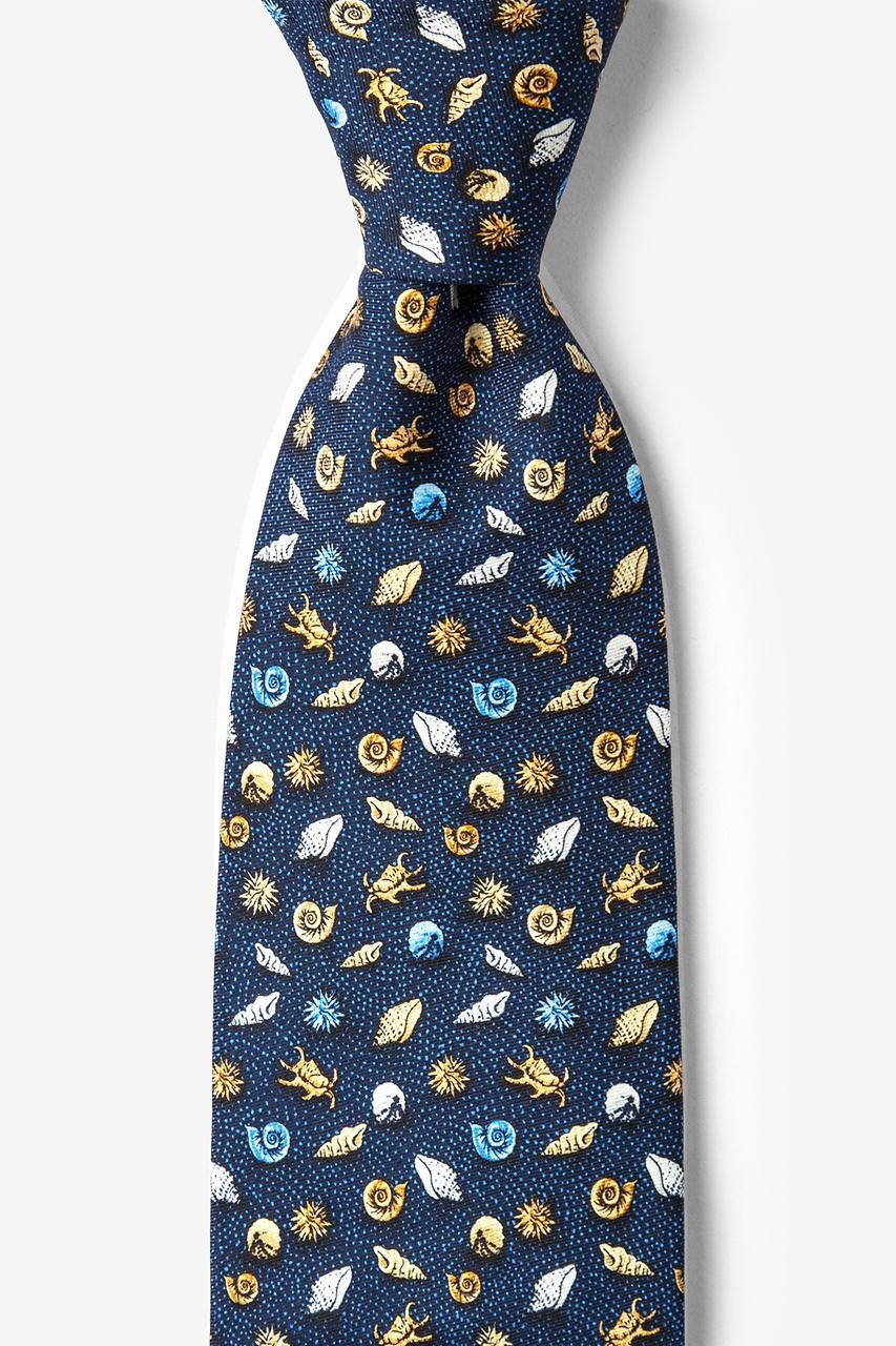 alynn What the Shell? Navy Blue 100% silk Tie