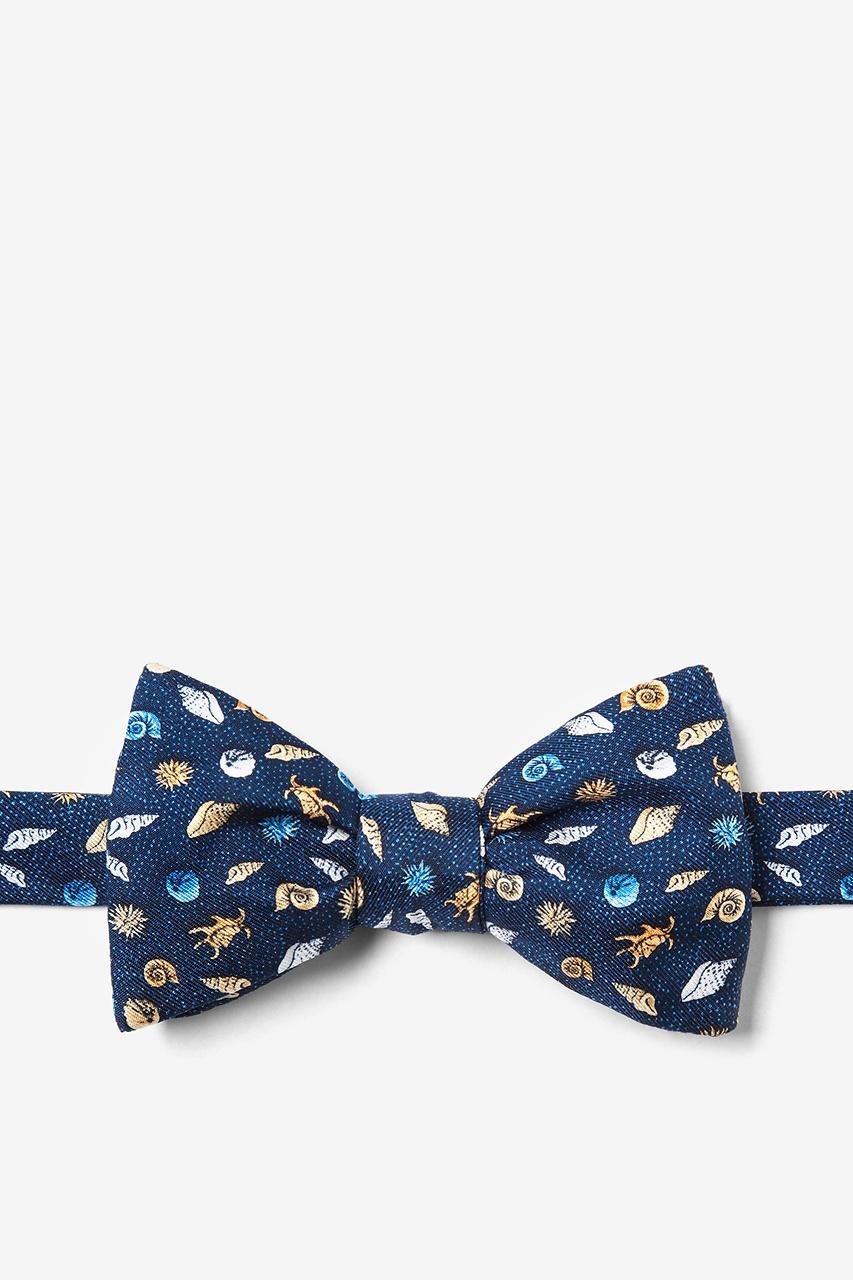 alynn What the Shell? Navy Blue Self-Tie Bow Tie