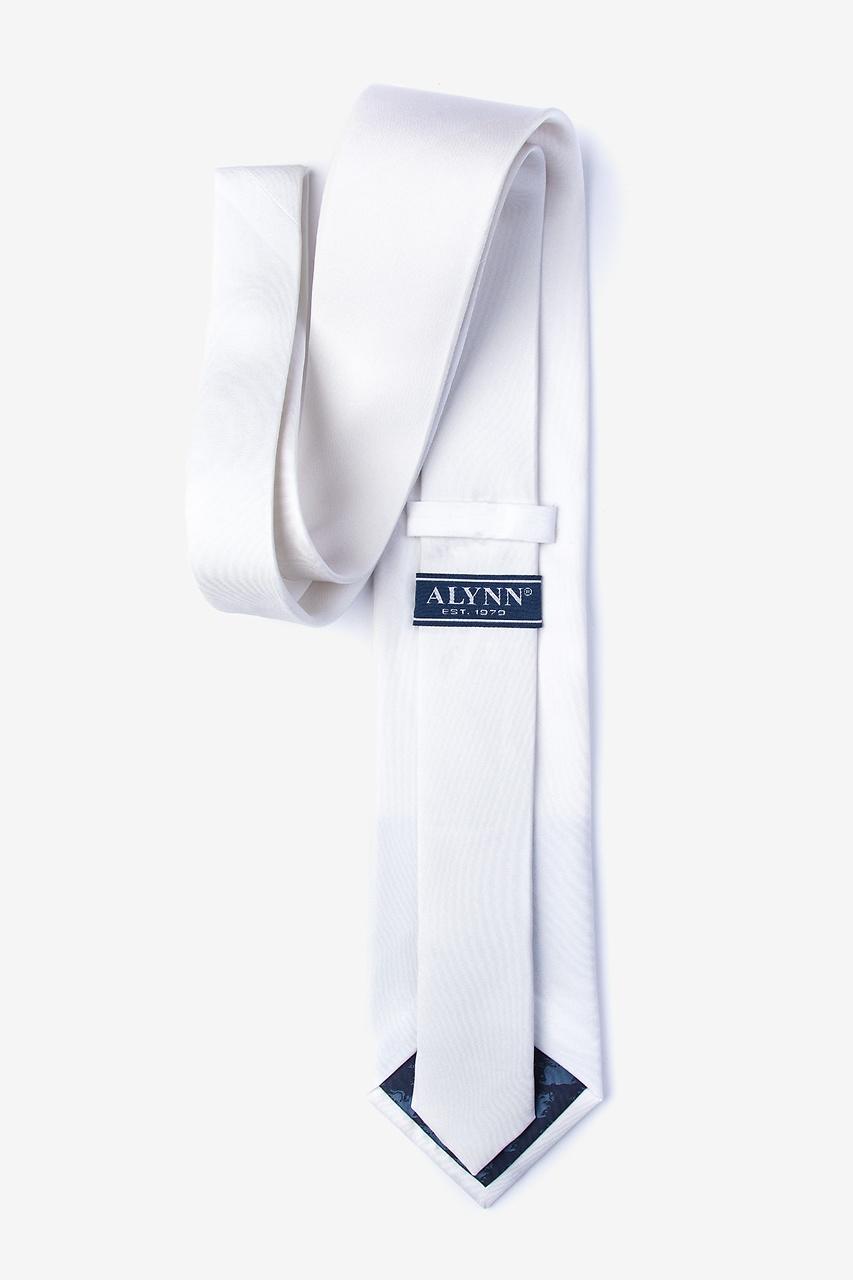 Alynn White White 100% Silk Tie