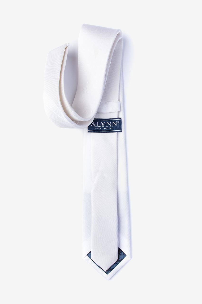 Alynn White White 100% Silk Tie For Boys