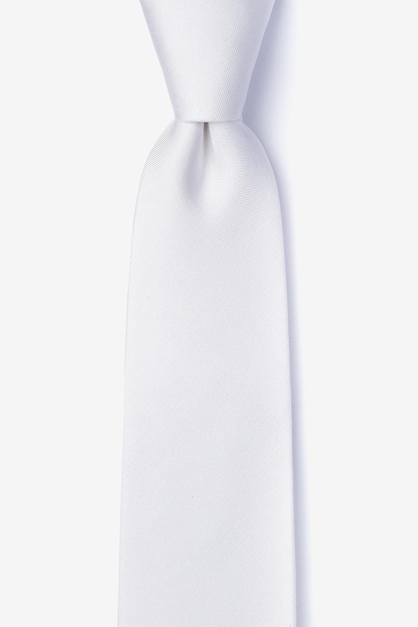 alynn White White 100% silk Tie for Boys