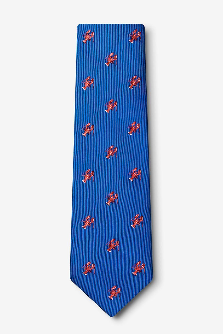 Alynn Will Work For Lobster Blue 100% Silk Tie