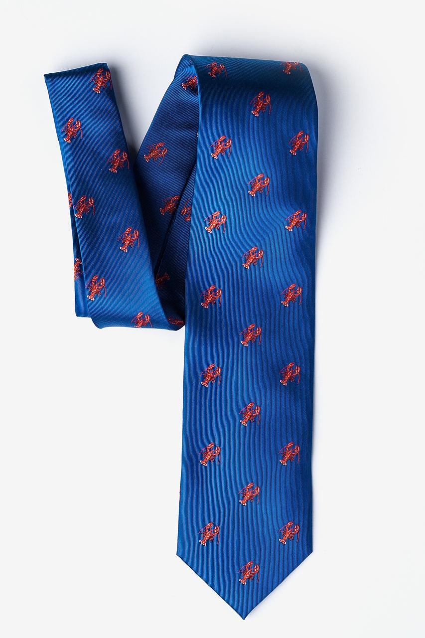 Alynn Will Work For Lobster Blue 100% Silk Tie