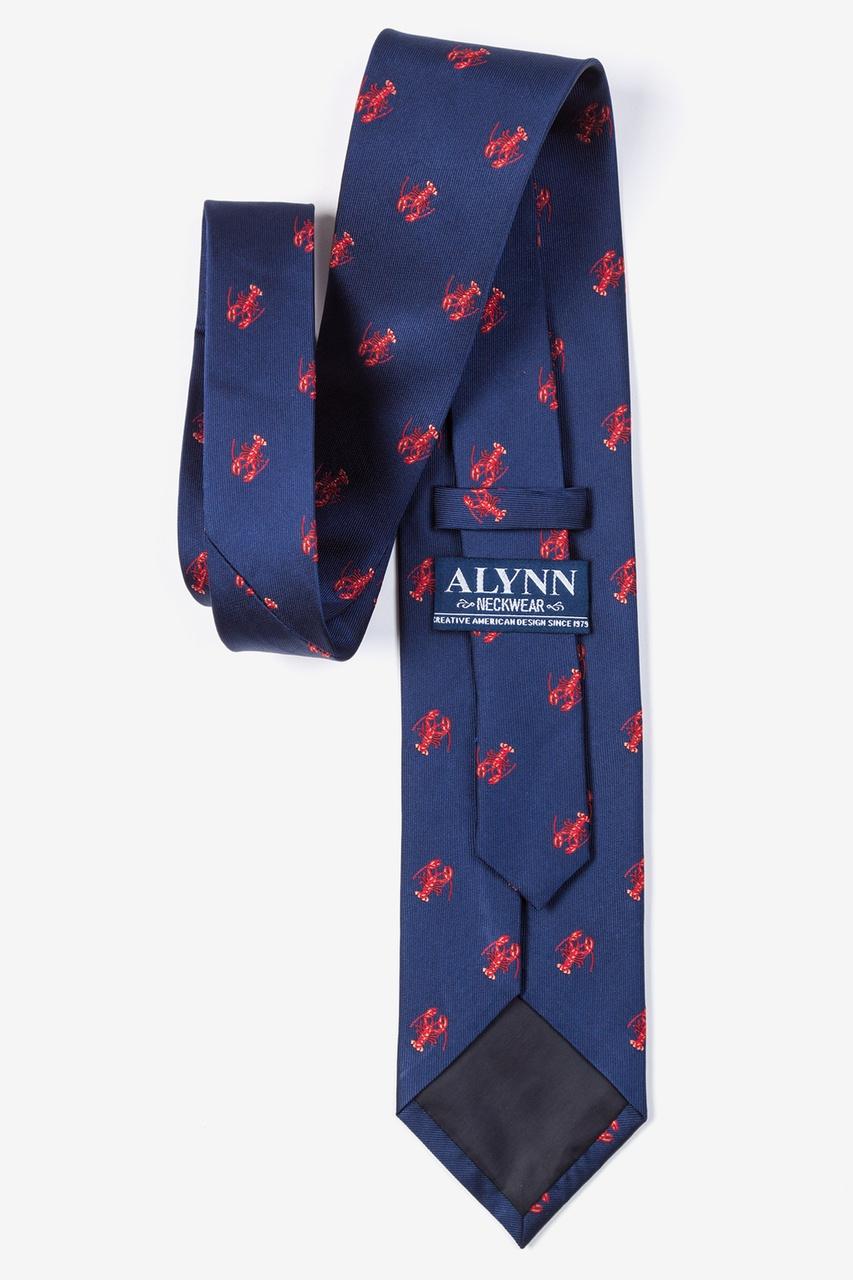 Alynn Will Work For Lobster Navy Blue 100% Silk Tie