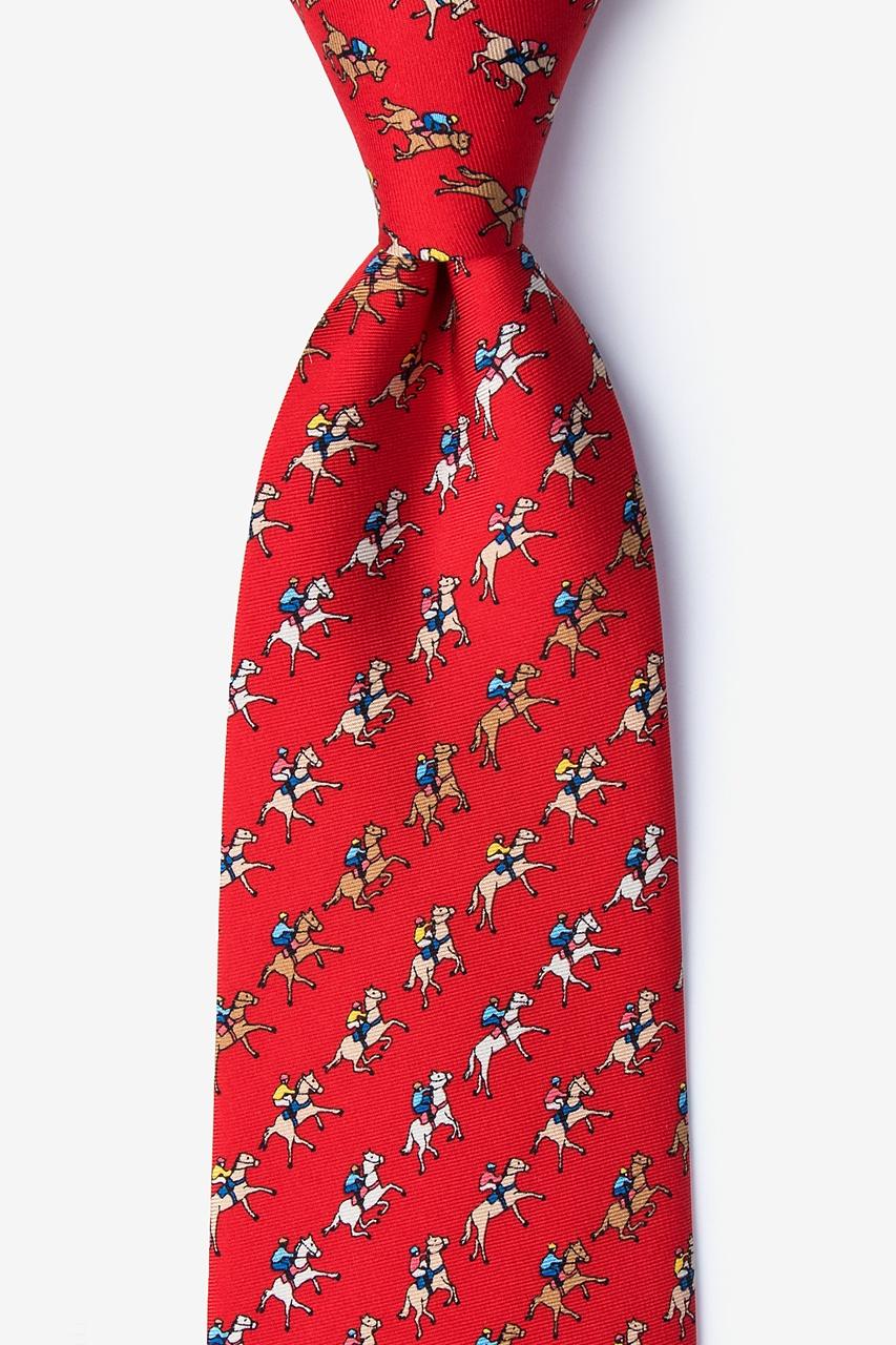 alynn "Win Place Show" red 100% silk Tie