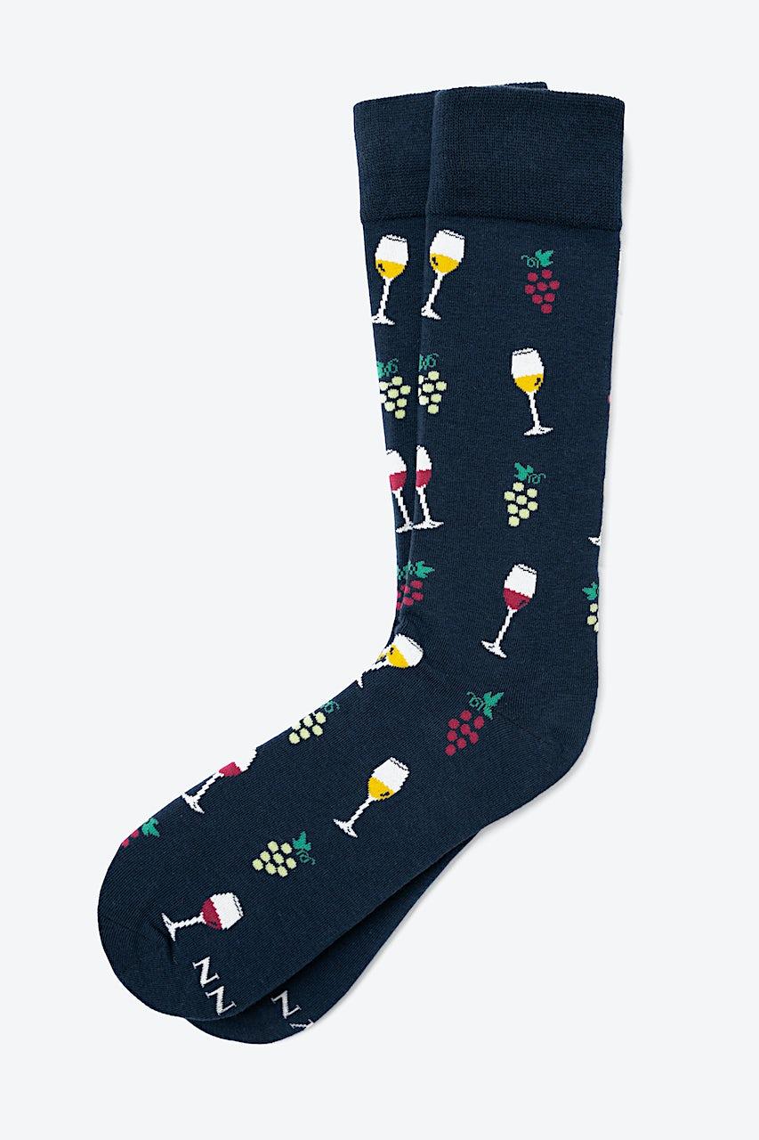 Alynn Wine Snob Navy Blue His & Hers Socks