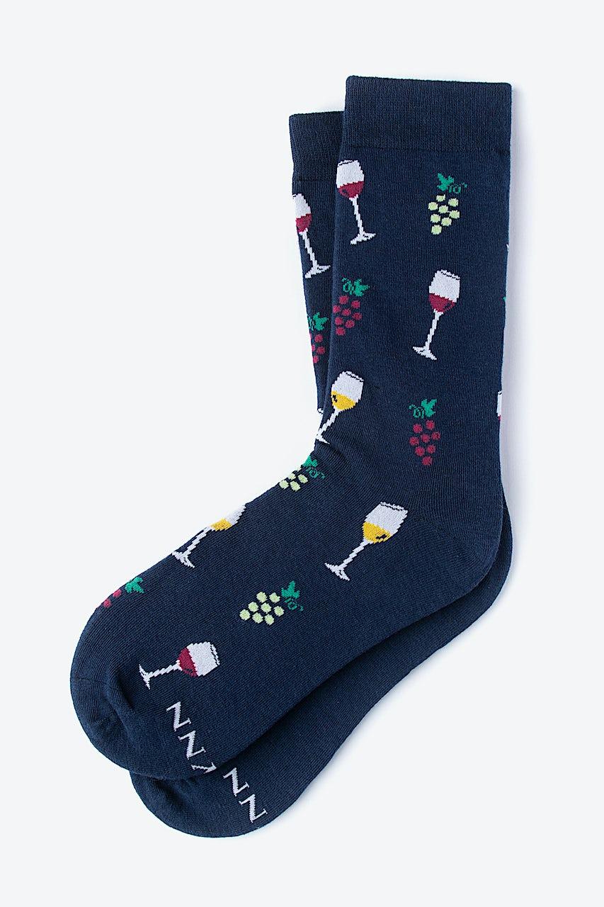 Alynn Wine Snob Navy Blue His & Hers Socks