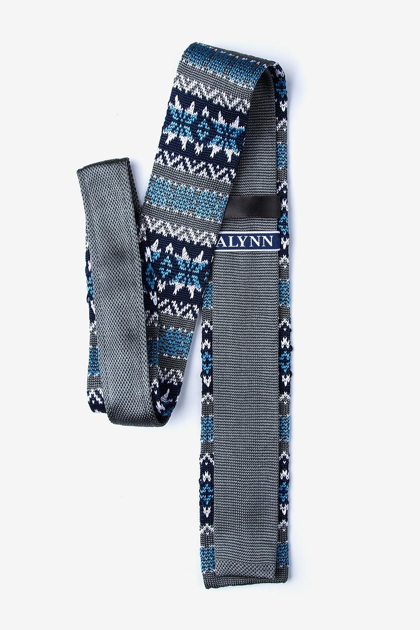 Alynn Winter Gray Knit Skinny Tie