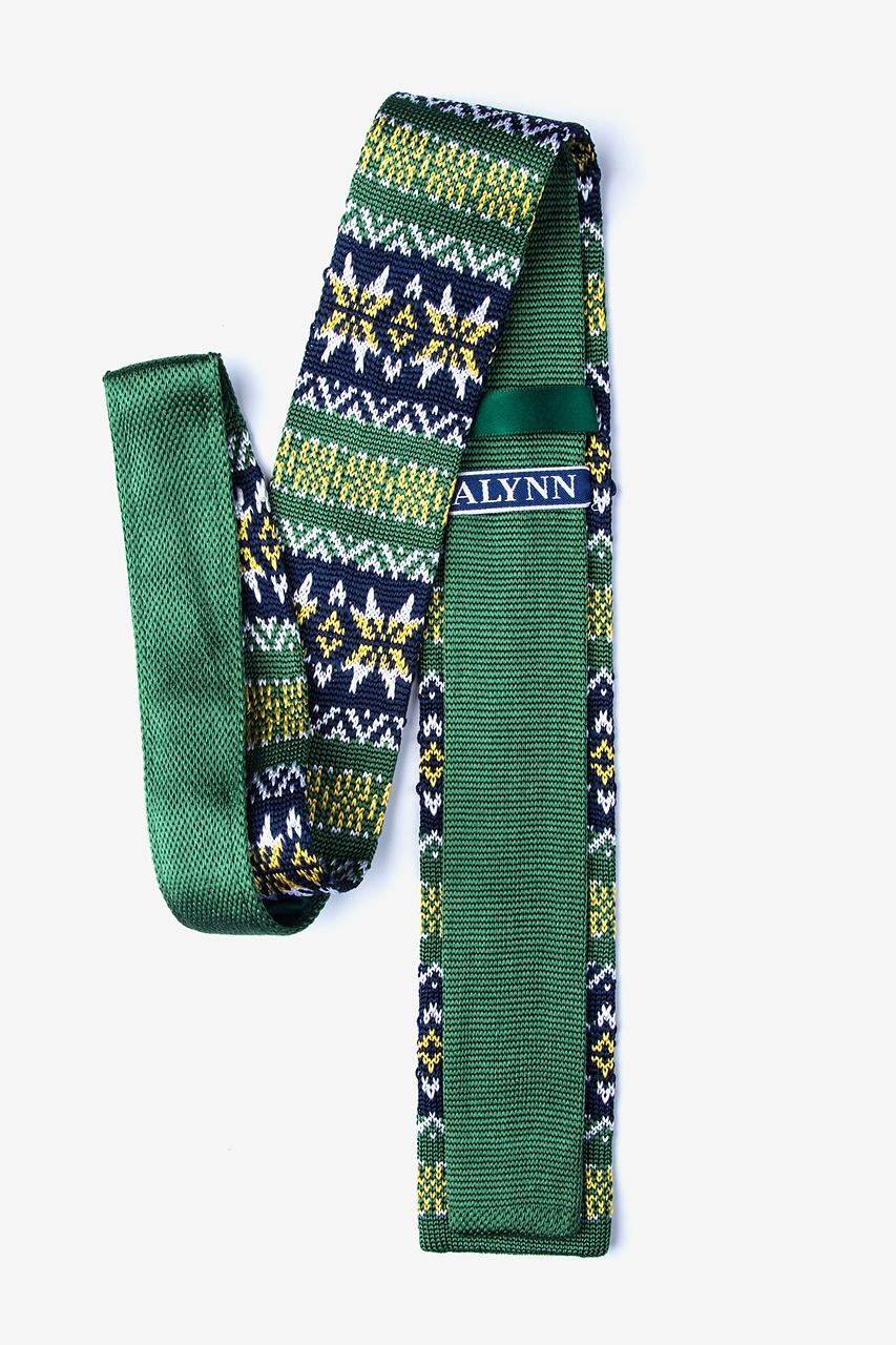 Alynn Winter Green Knit Skinny Tie
