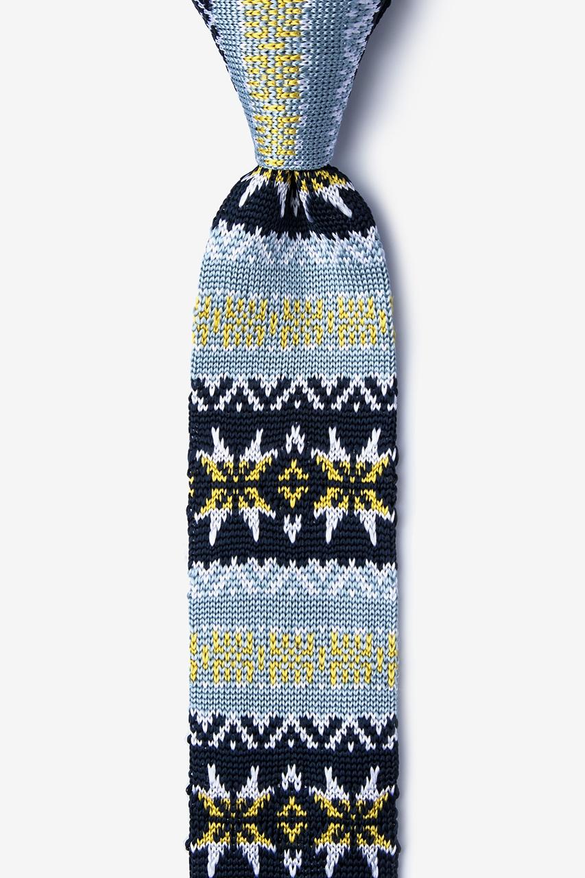 alynn Winter Slate Knit Skinny Tie