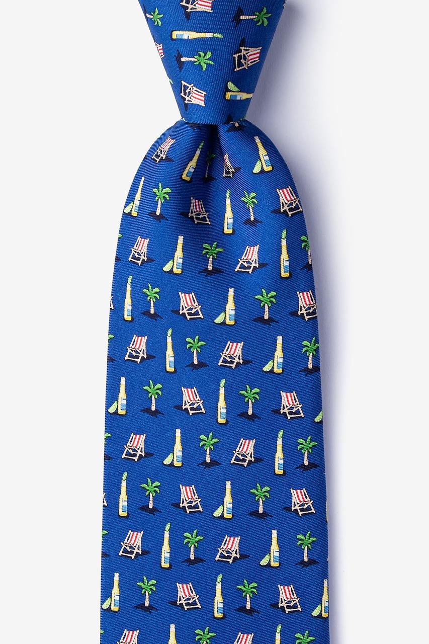 alynn Wish You Were Beer Navy Blue 100% silk Tie