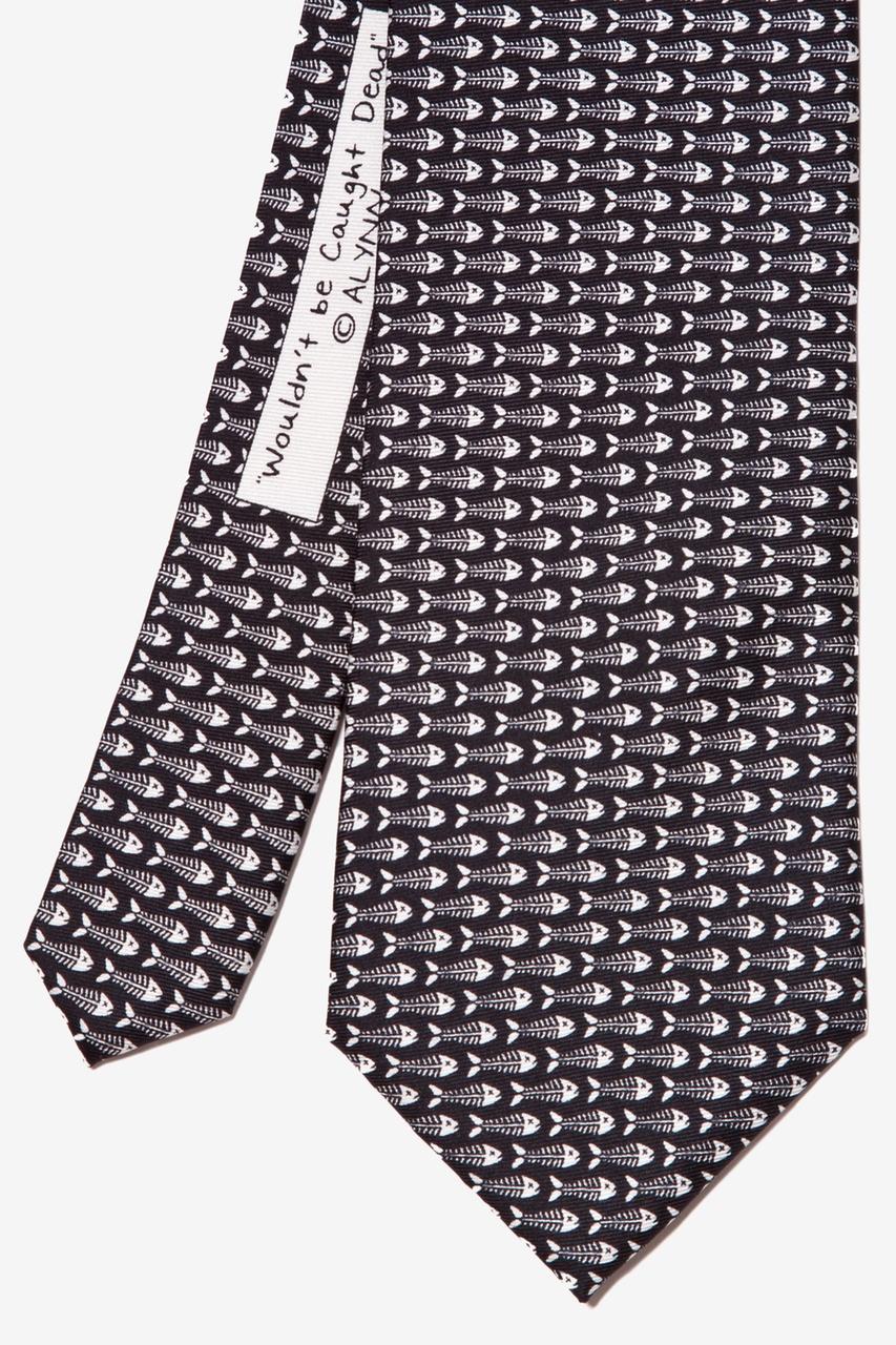 Alynn Wouldn't Be Caught Dead Black 100% Silk Tie