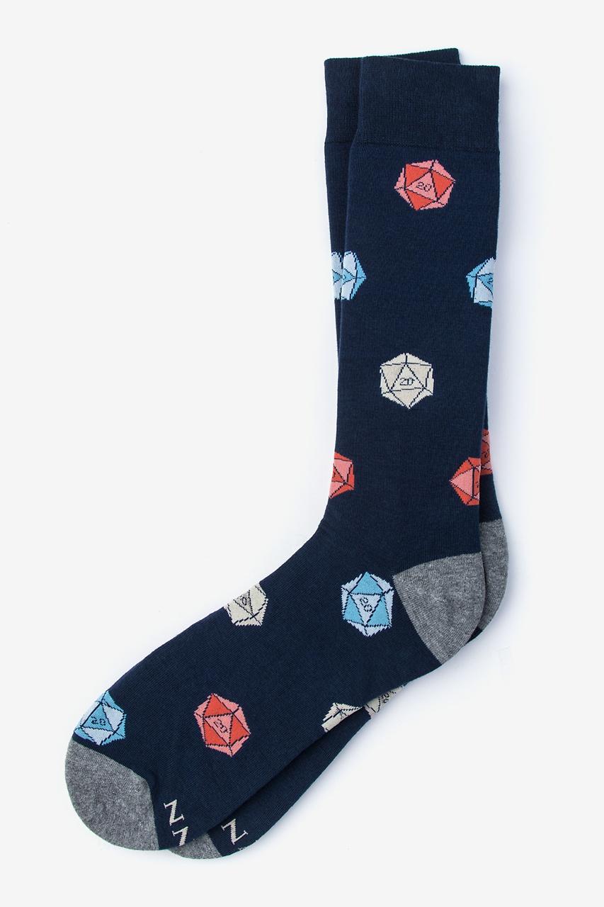 alynn Yes They're Natural D20 D&D Navy Blue Sock