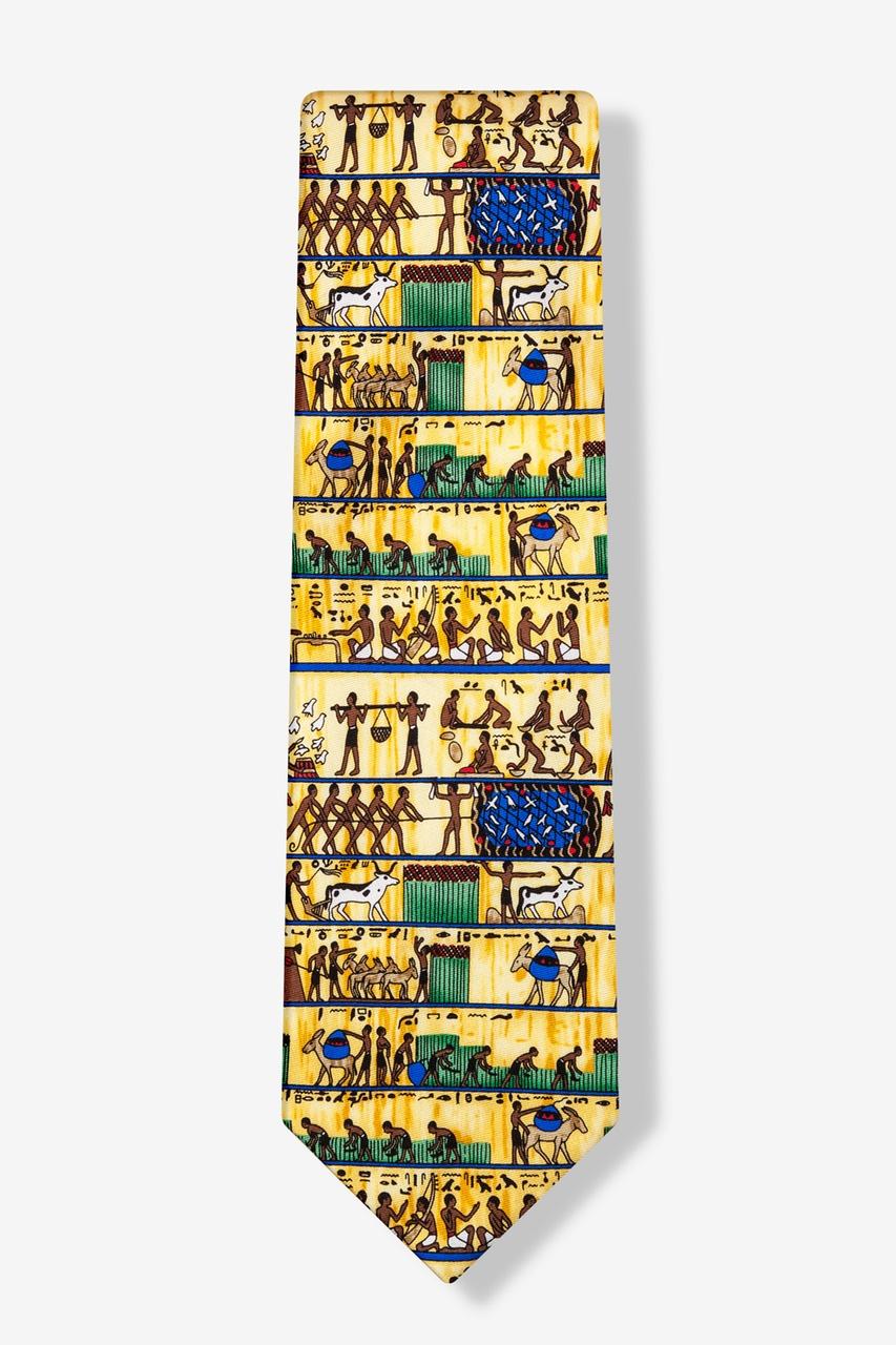 Alynn Ancient Egyptian 7 Day Week Tan/taupe 100% Silk Tie