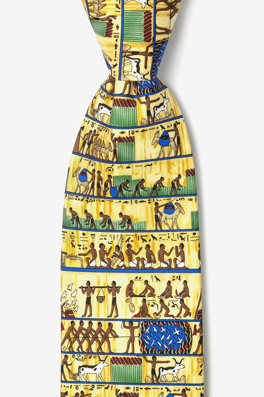 alynn Ancient Egyptian 7 Day Week tan/taupe 100% silk Tie