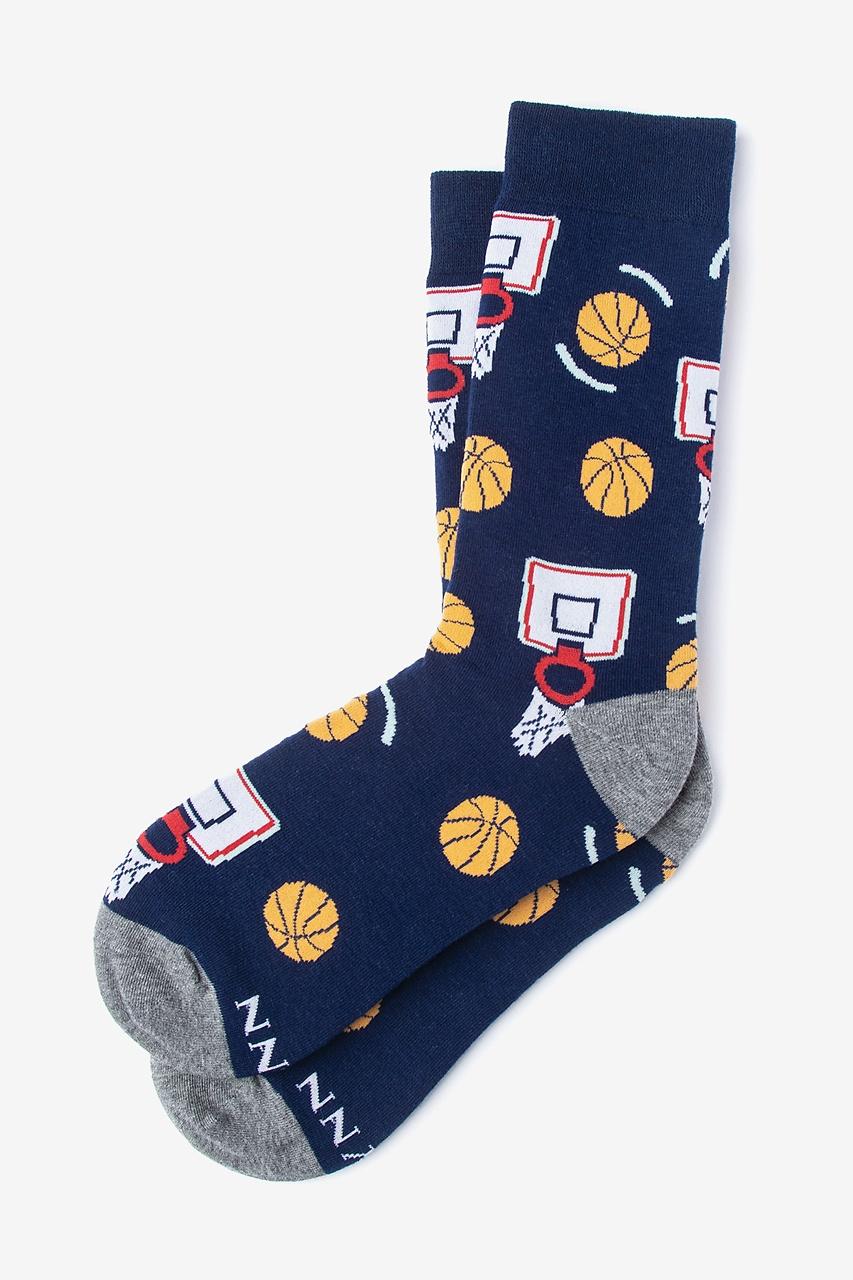 alynn Basketball Nothing But Net Navy Blue Women's Sock