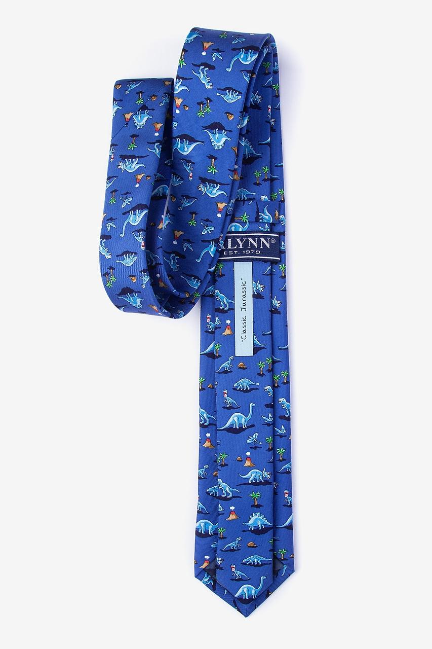 Alynn Blue Classic Jurassic Blue 100% Silk Skinny Tie