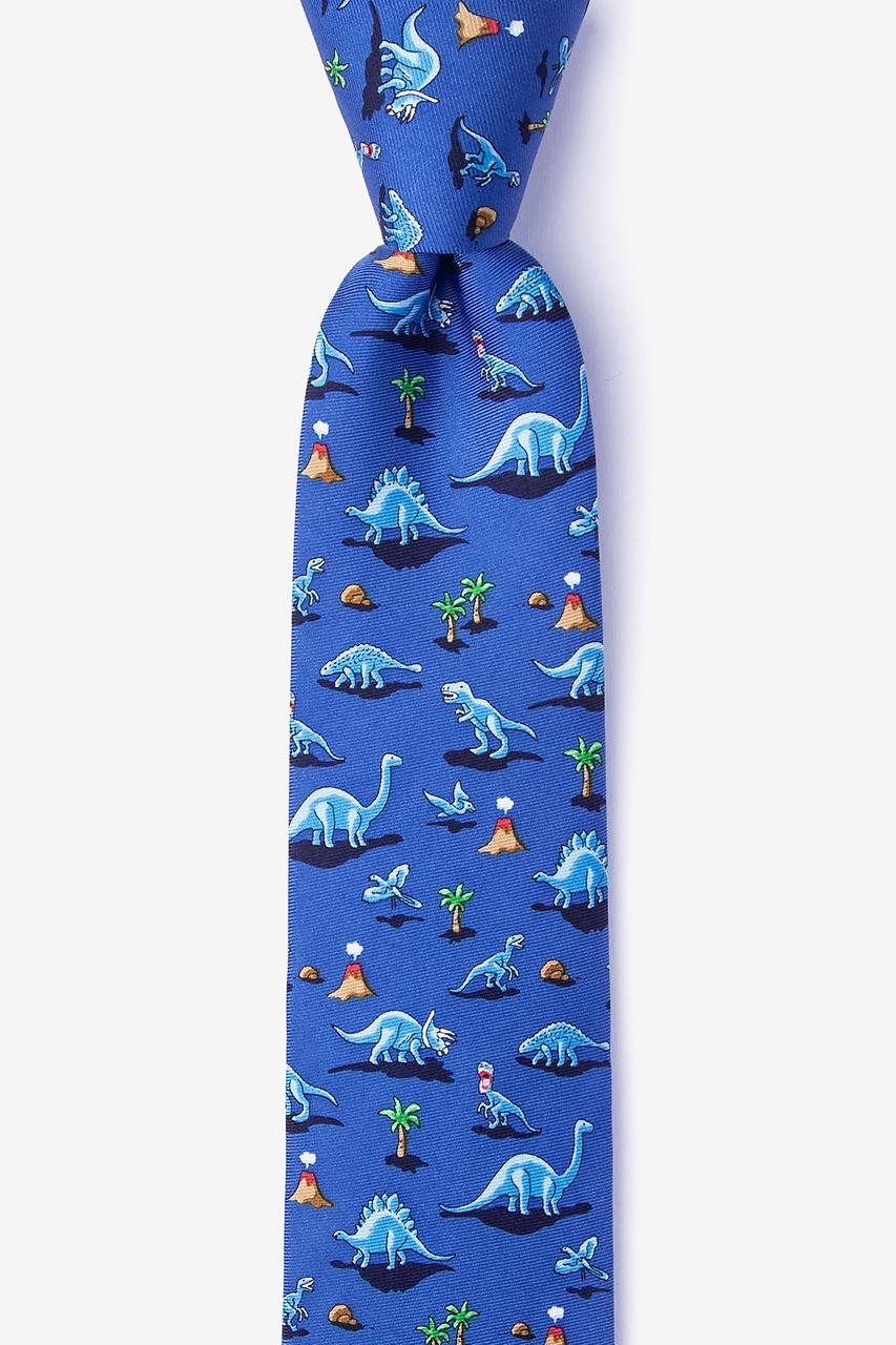 alynn Blue Classic Jurassic blue 100% silk Skinny Tie