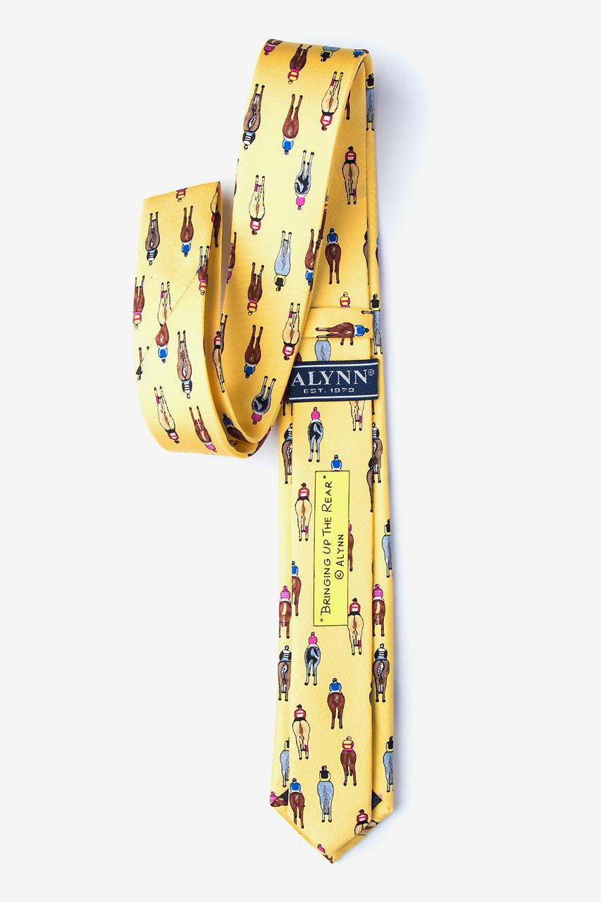 Alynn Bringing Up The Rear Yellow 100% Silk Skinny Tie