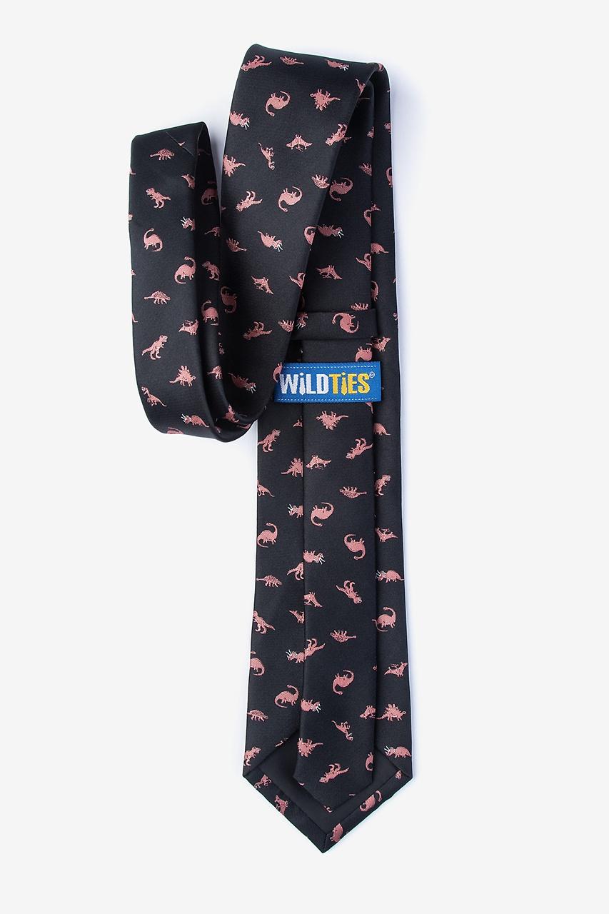 Alynn Coral Dinosaurs Roaming Black 100% Microfiber Tie