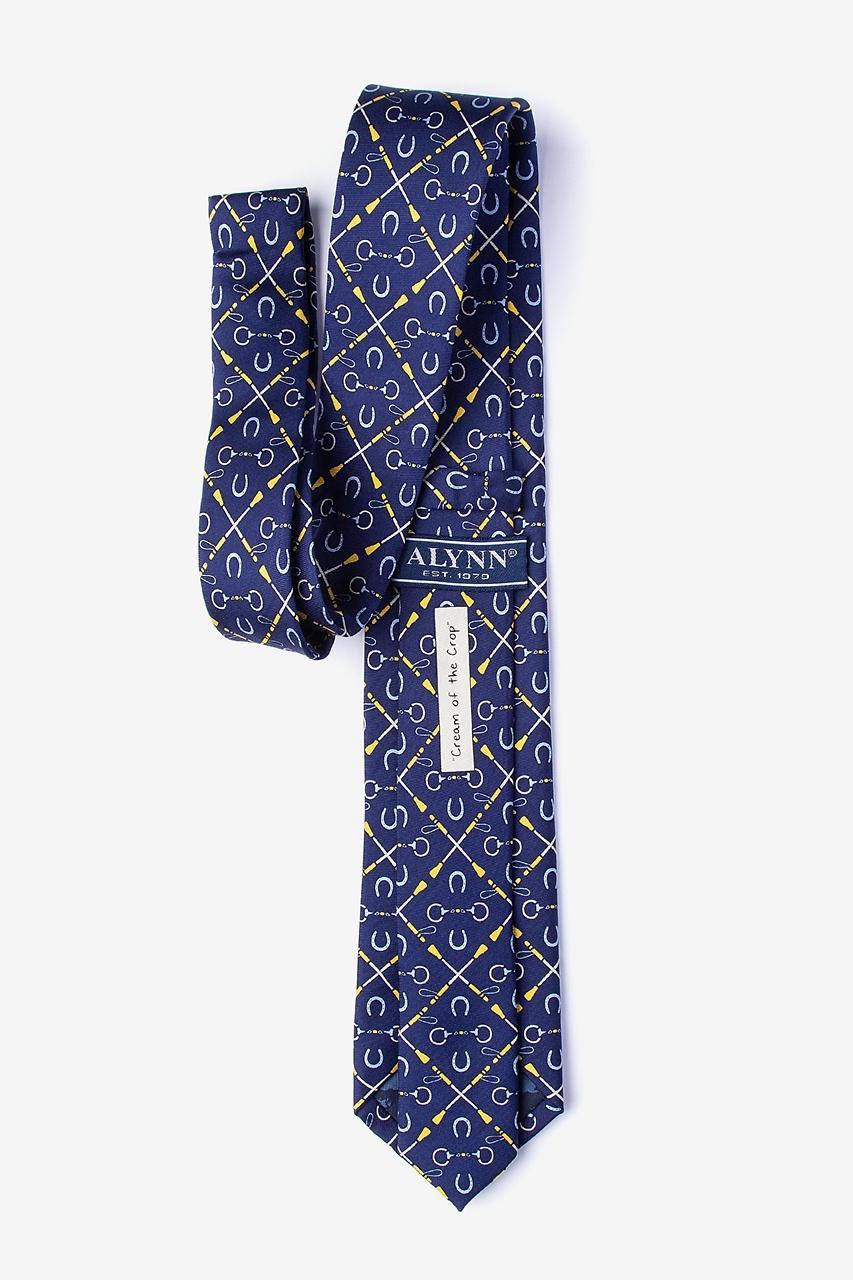 Alynn Cream Of The Crop Navy Blue 100% Silk Extra Long Tie