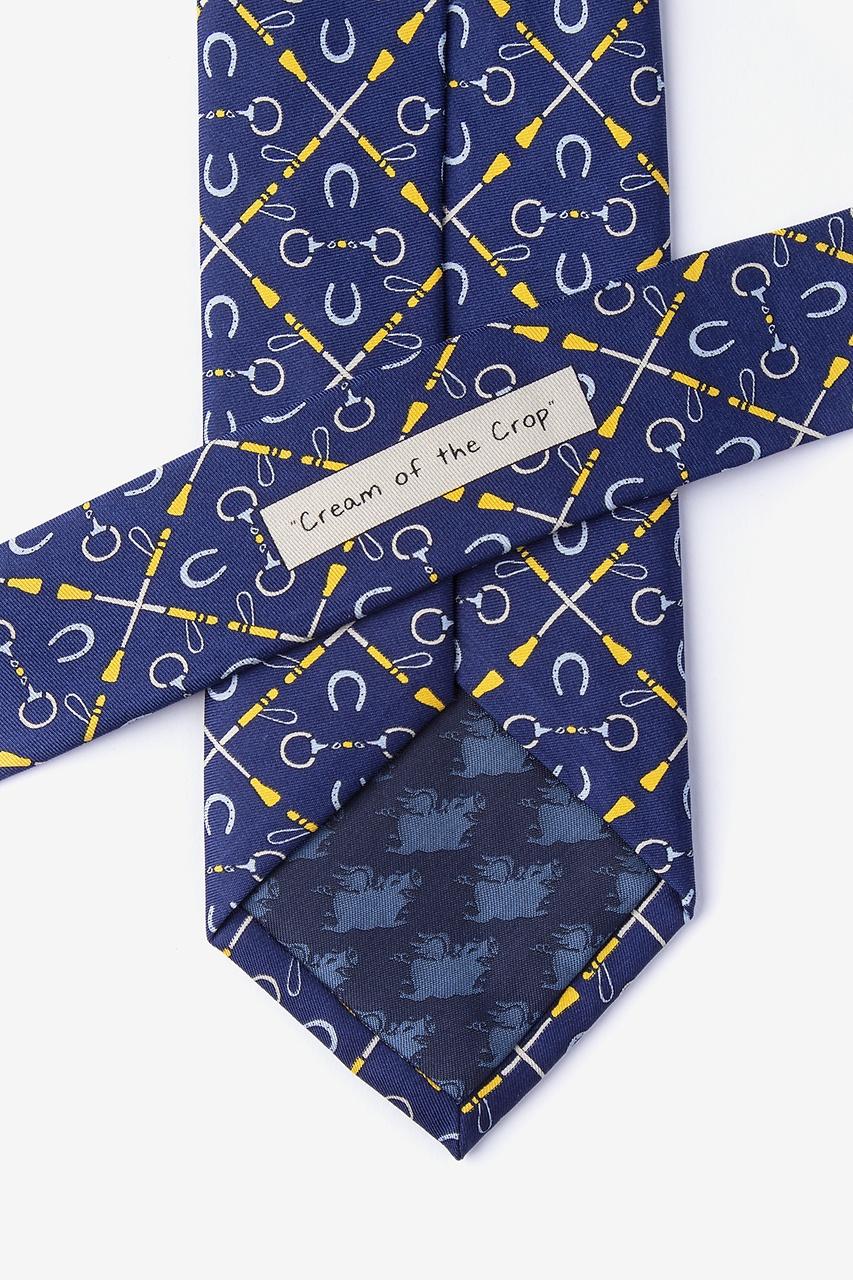 Alynn Cream Of The Crop Navy Blue 100% Silk Extra Long Tie