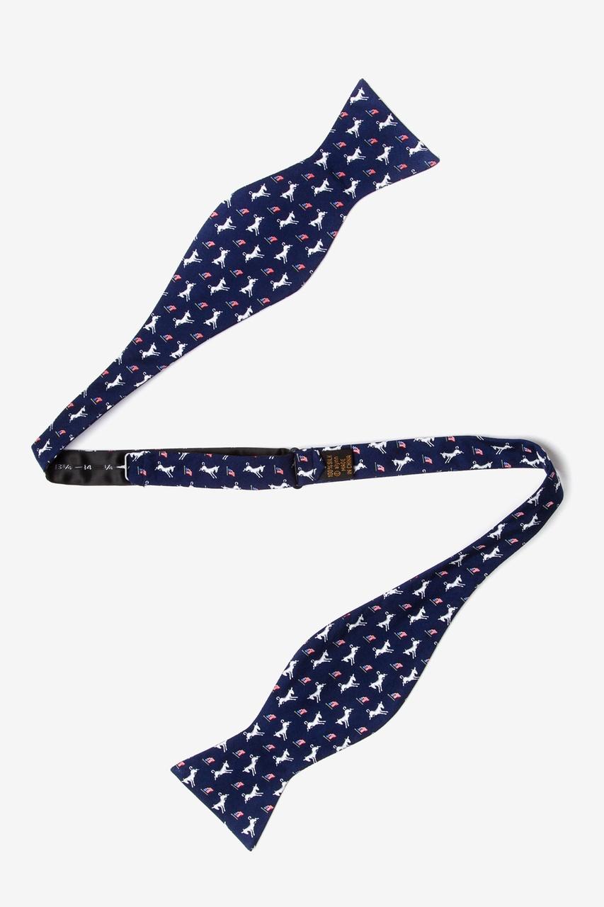 Alynn Democratic Donkeys Navy Blue Self-Tie Bow Tie