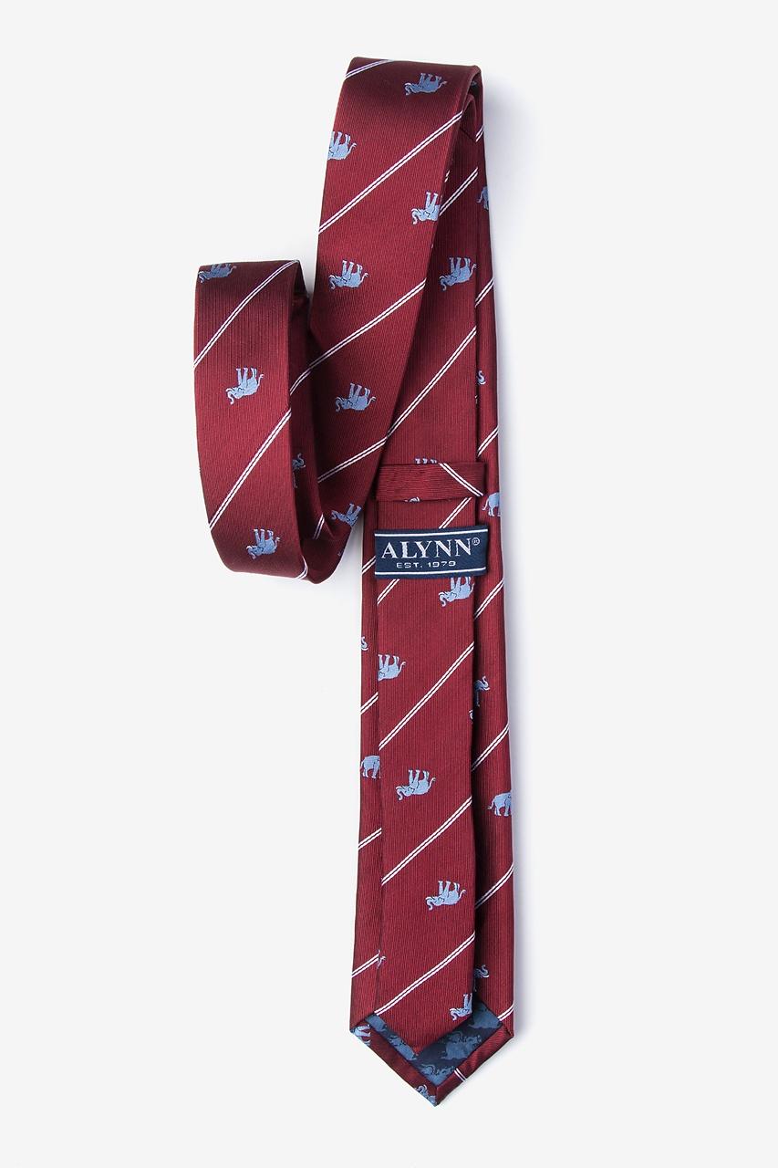 Alynn Extra Trunk Space Burgundy 100% Silk Skinny Tie