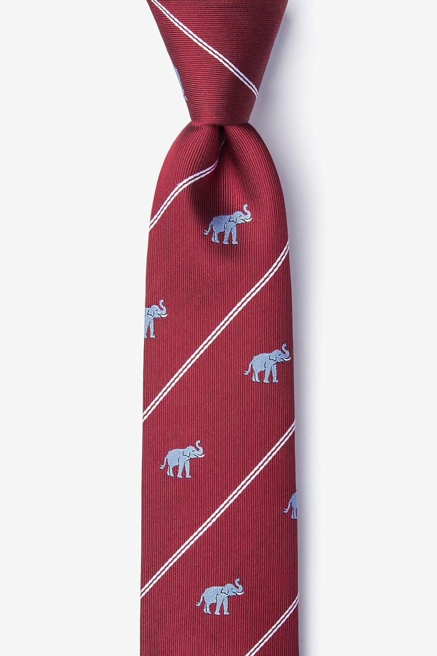 alynn Extra Trunk Space burgundy 100% silk Skinny Tie