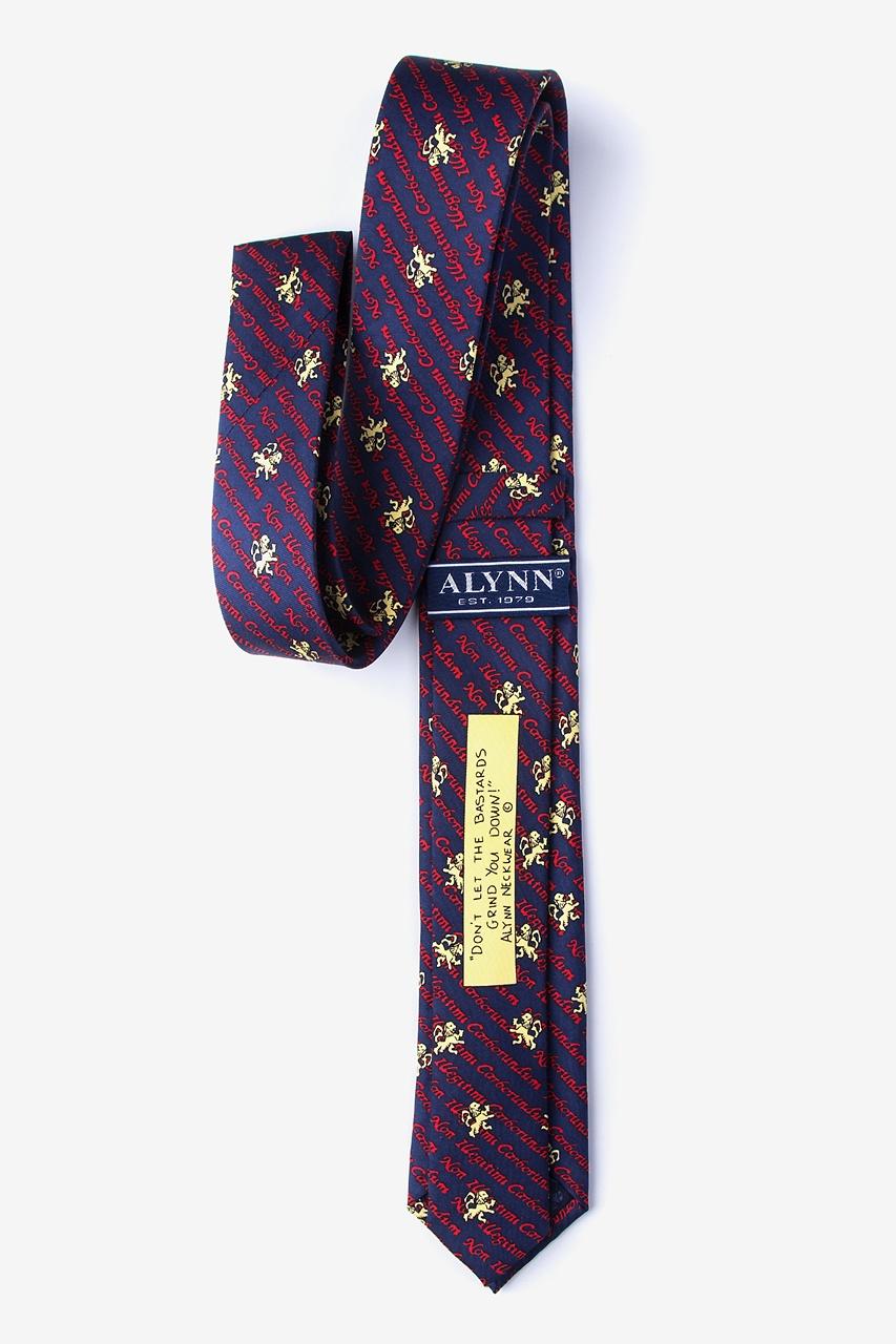 Alynn Non Illegitimi Carborundum Navy Blue 100% Silk Skinny Tie