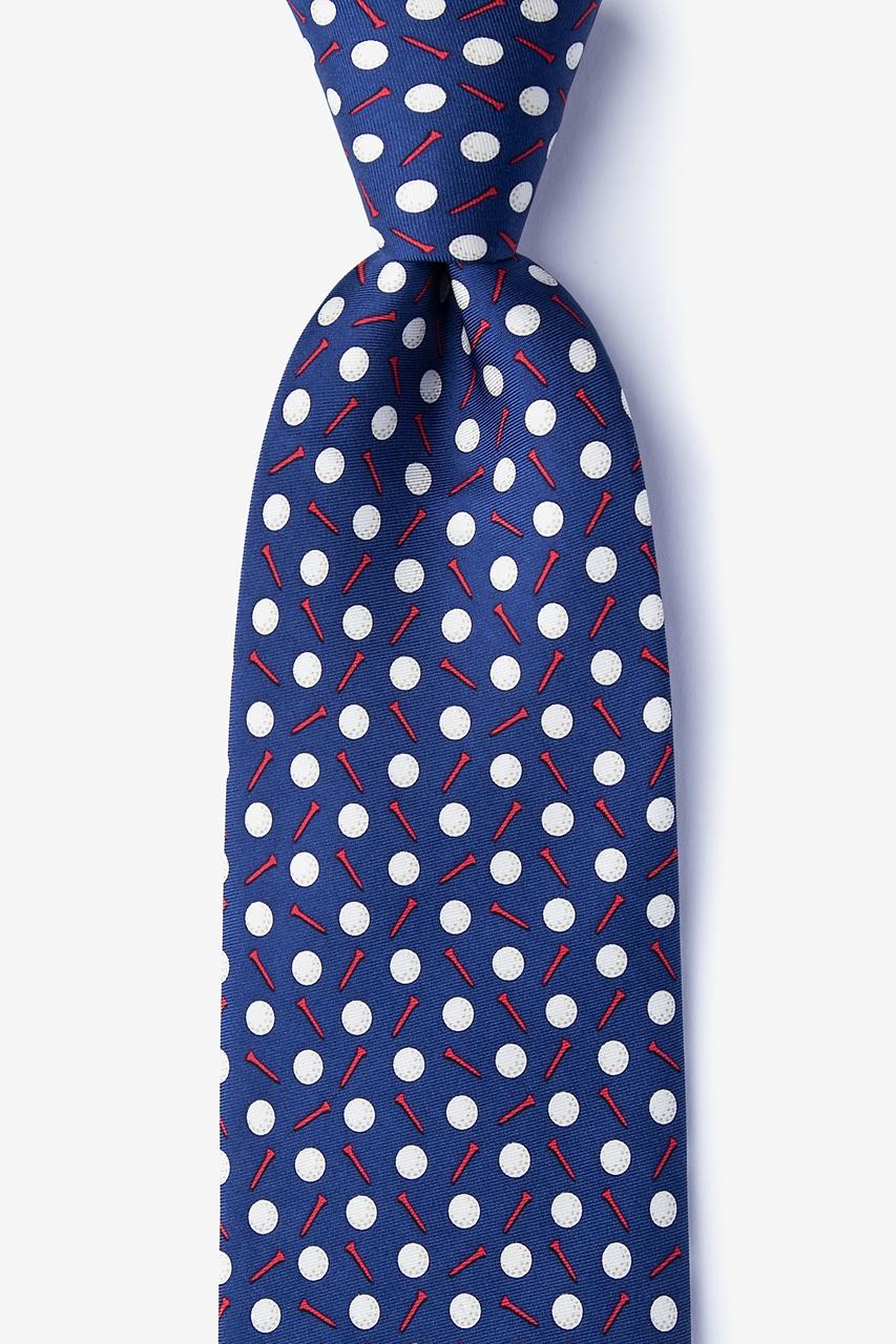 alynn Par-Tee Time Navy Blue 100% silk Extra Long Tie