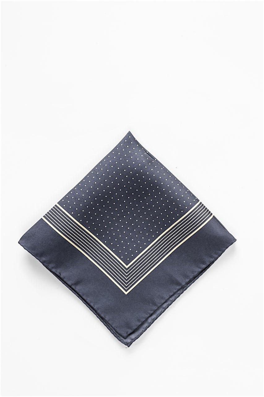 alynn Polkadot and Stripe Pocket Square gray Pocket Square