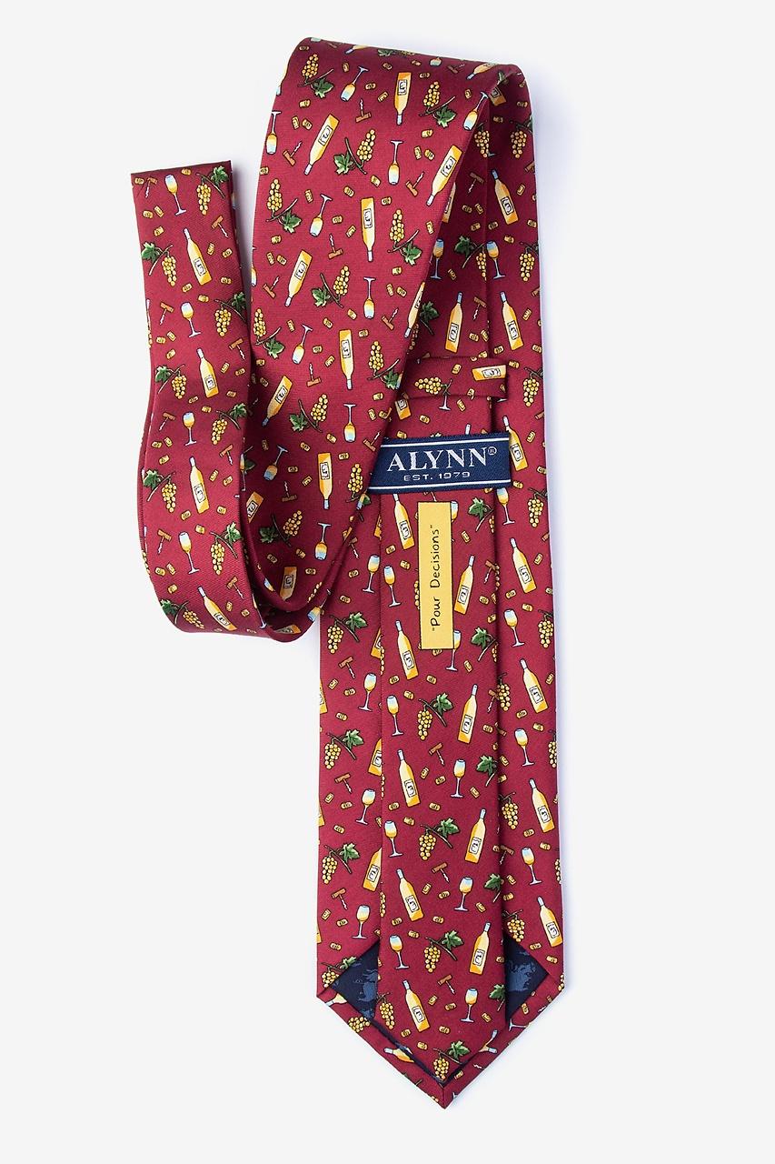 Alynn Pour Decisions Maroon 100% Silk Extra Long Tie