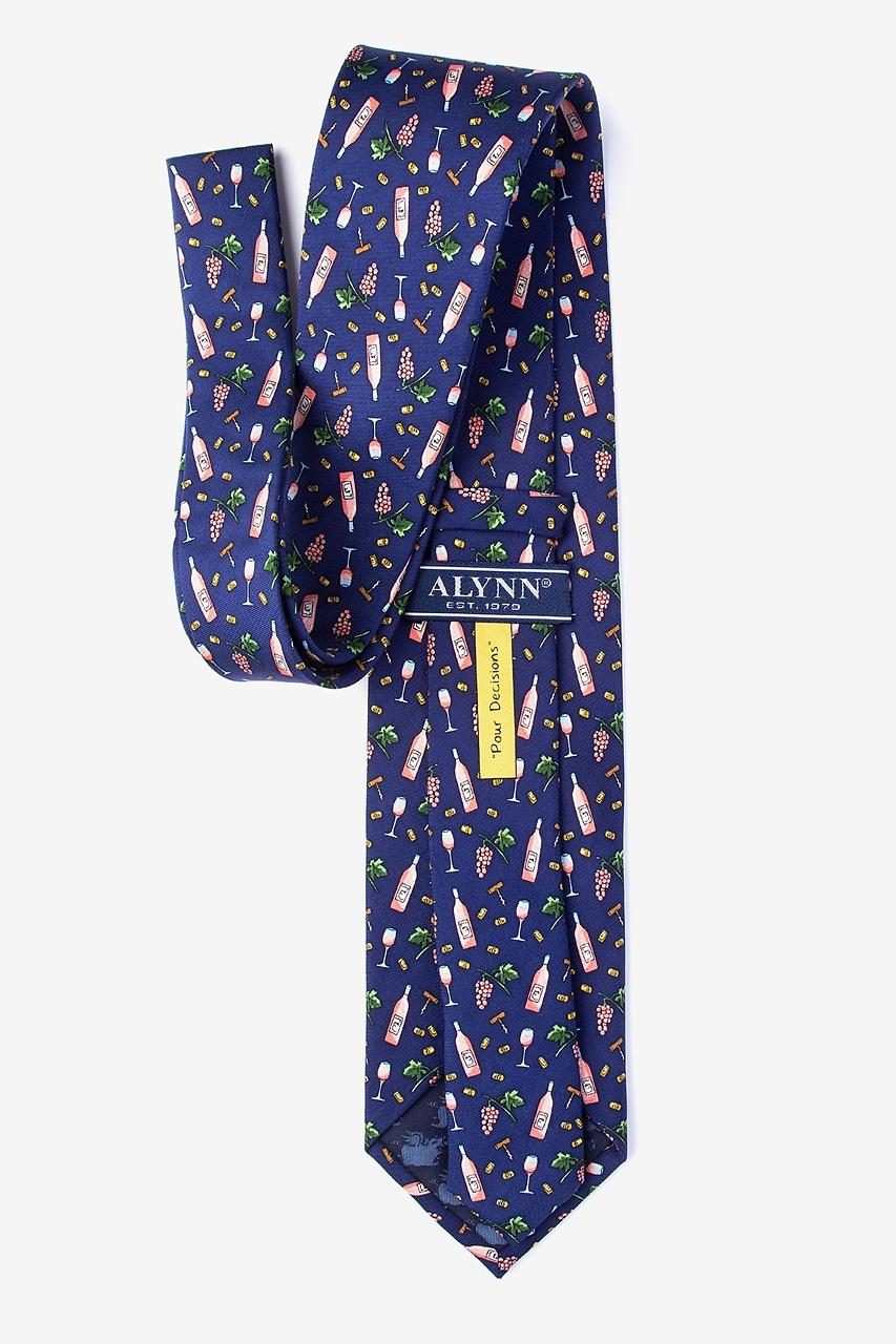 Alynn Pour Decisions Navy Blue 100% Silk Extra Long Tie