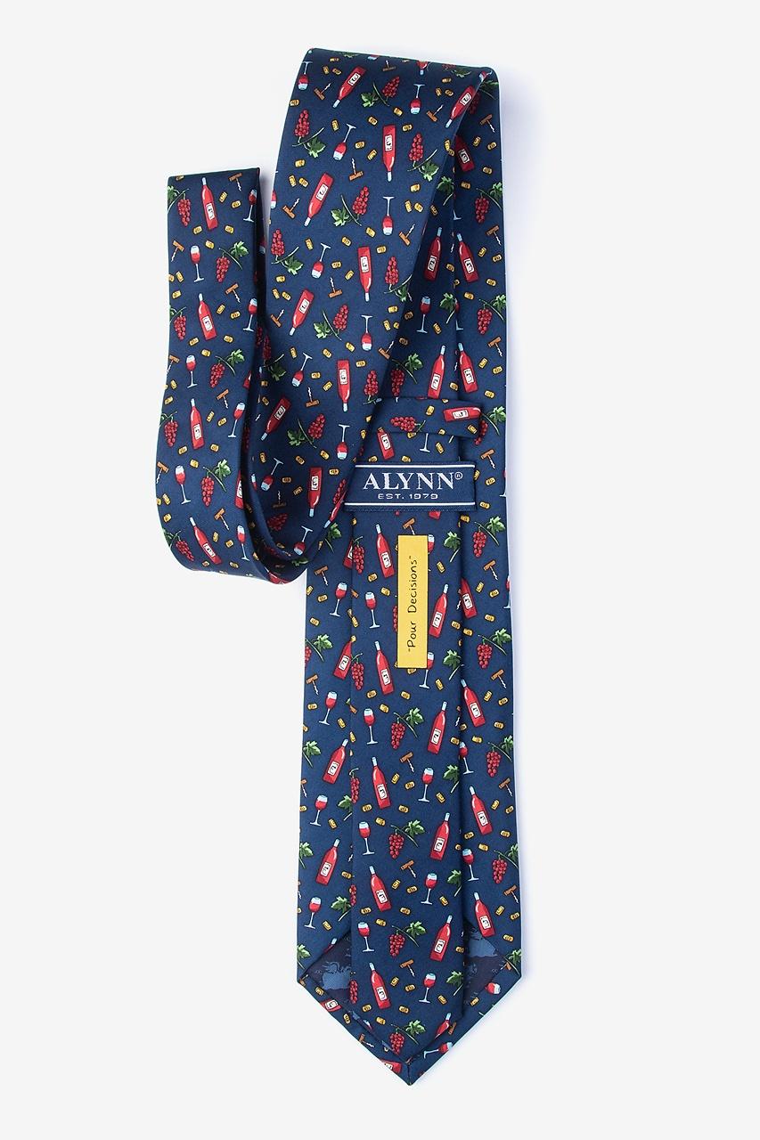Alynn Pour Decisions Navy Blue 100% Silk Extra Long Tie