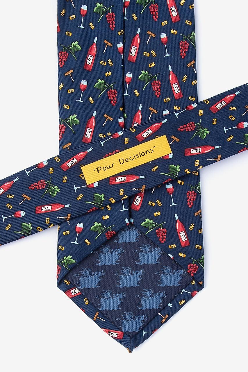 Alynn Pour Decisions Navy Blue 100% Silk Extra Long Tie