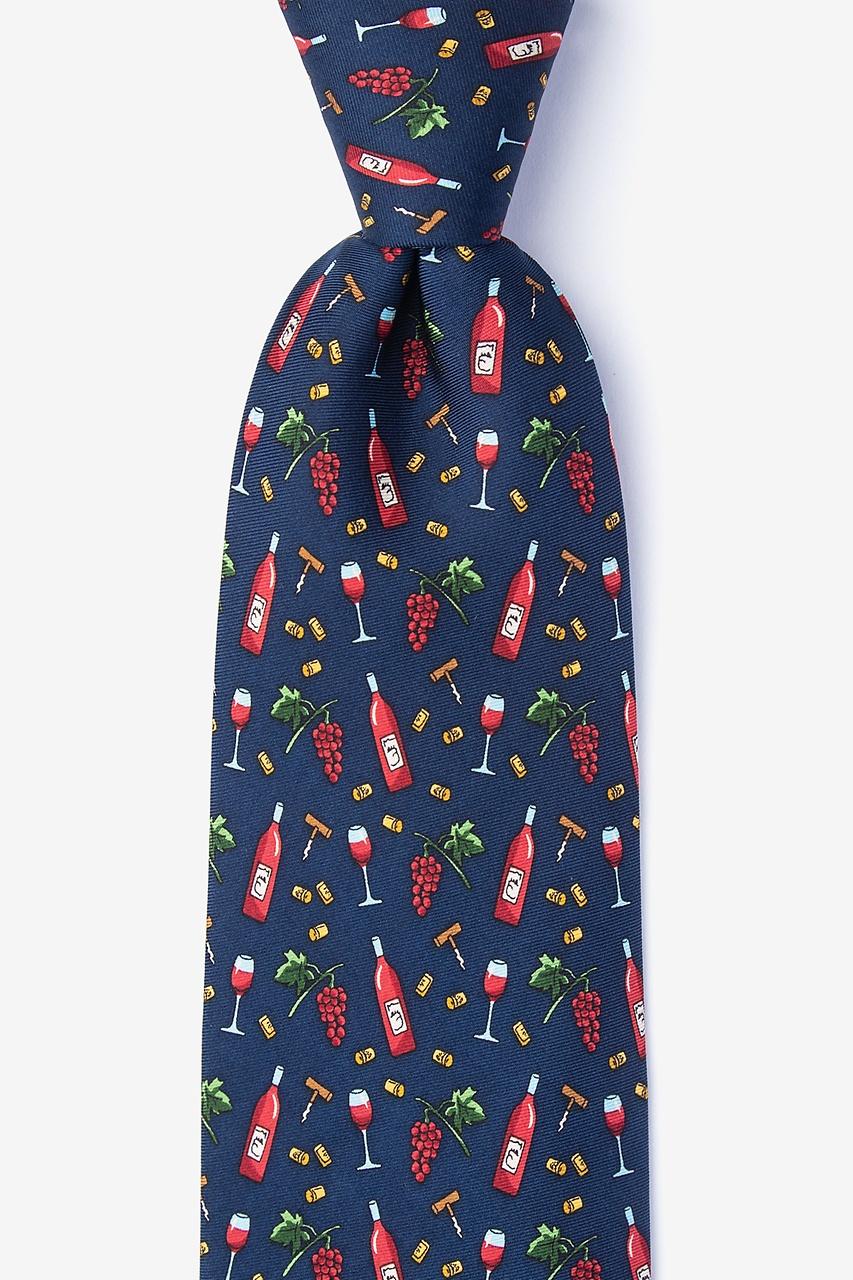 alynn Pour Decisions Navy Blue 100% silk Extra Long Tie