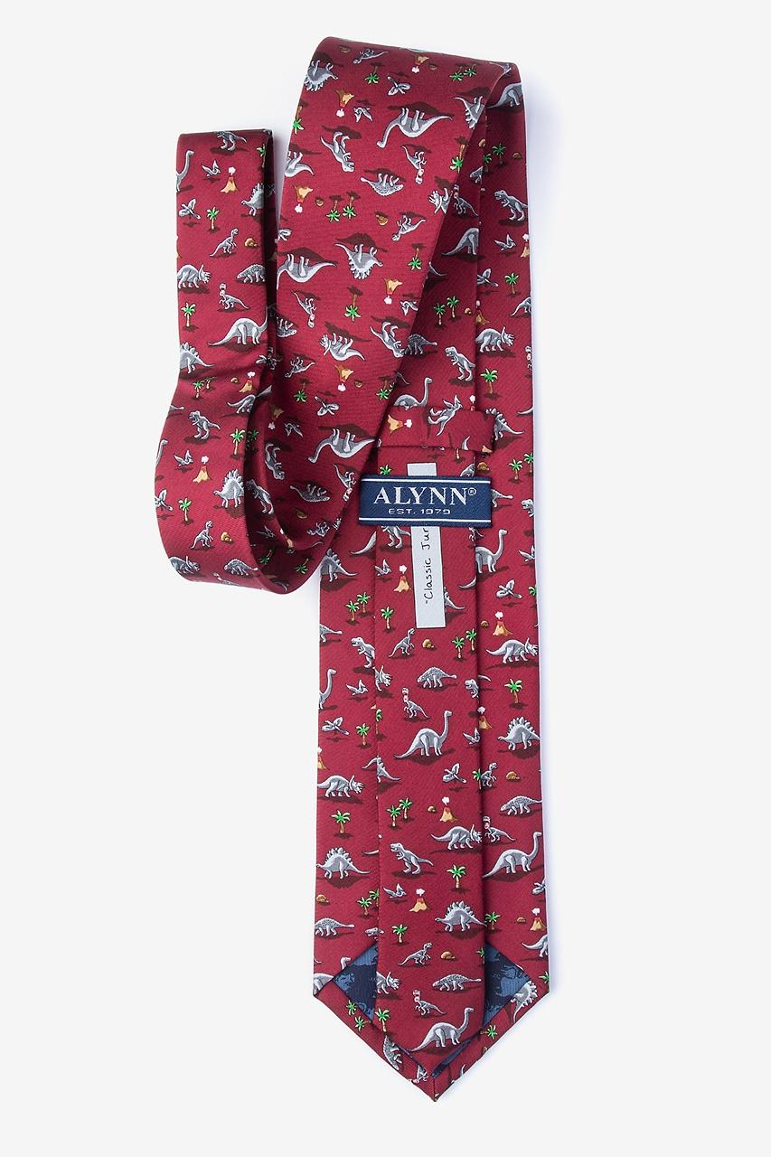 Alynn Red Classic Jurassic Red 100% Silk Extra Long Tie