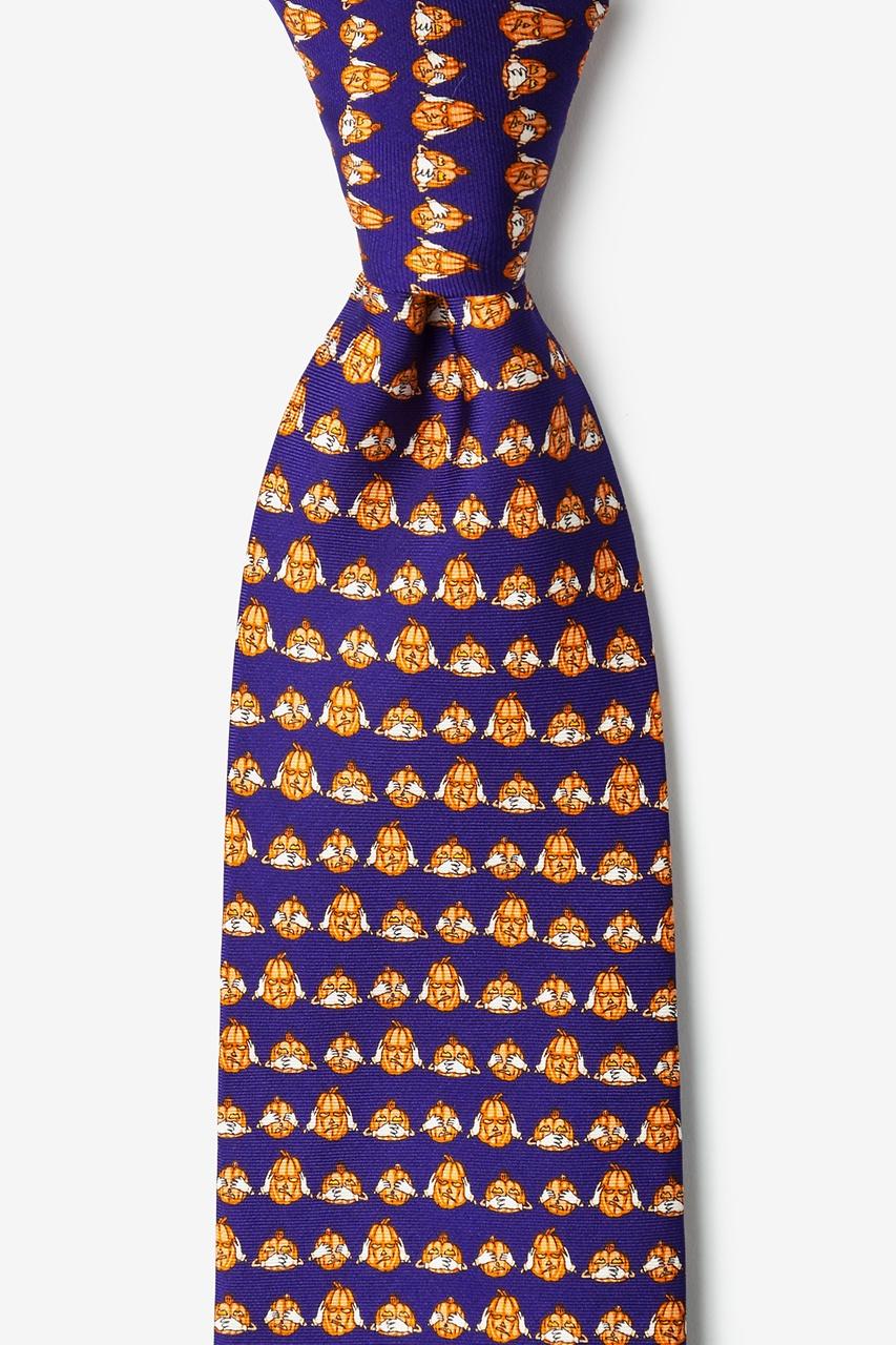 alynn See No Hear No Speak No Jack Navy Blue 100% silk Tie