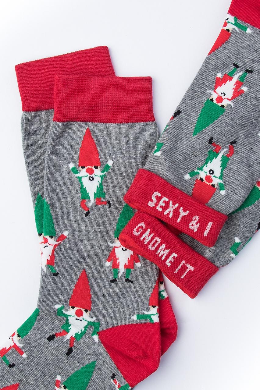 Alynn Sexy And I Gnome It Heather Gray Women's Sock