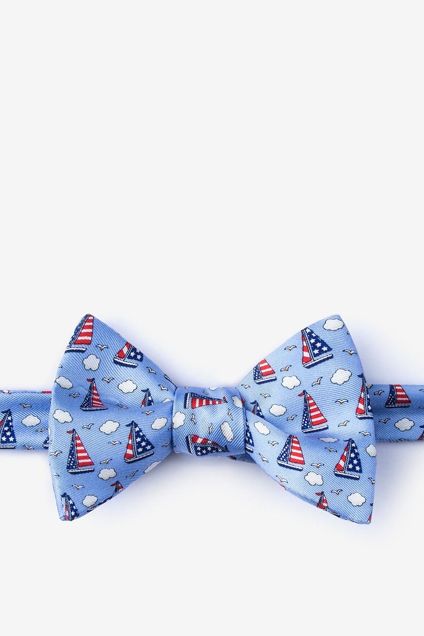 alynn Starboard & Stripes light blue Self-Tie Bow Tie